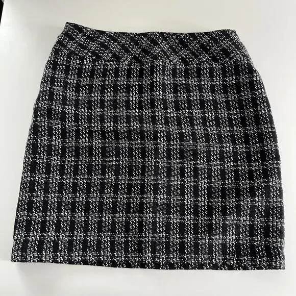 Versailles Chic Black and White Plaid Mini Skirt Size‎ 12 - Picture 2 of 6